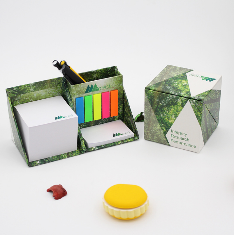 定制便利貼 彩色便簽紙磚筆筒PET禮品四方盒組合式創(chuàng)意禮品