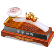 琉璃玉如意擺件創(chuàng)意家居辦公水晶工藝品開業(yè)禮品 商務禮品