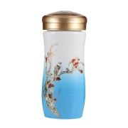 湖畔居 陶瓷茶杯 中國風(fēng) 雙層陶瓷水杯 上海禮品公司定制