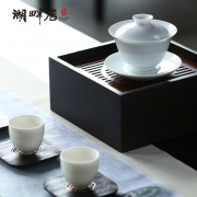 湖畔居 觀瀾白瓷蓋碗 陶瓷蓋碗茶杯 功夫茶套裝 商務(wù)禮品定制