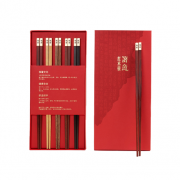 清樸堂 尊貴五色紅木筷子禮盒 品宴5雙裝 企業(yè)禮品定制
